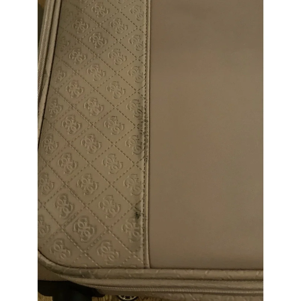 GUESS Nanette Rolling LrgSuitcase Rose Color Metallic Logo Print Travel Luggage